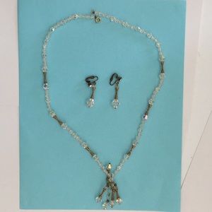 sixties earrings clip ball and Necklace set